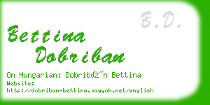 bettina dobriban business card